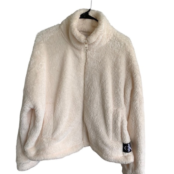Women’s Calvin Klein Sherpa Jacket Size Large - Picture 1 of 7
